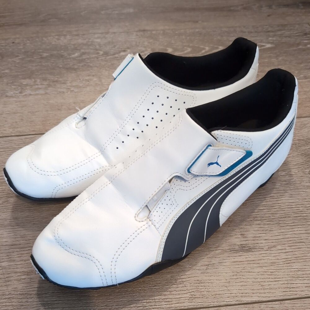 Puma Shoes Mens 10 White Redon Move Sneakers Leather Hook & Loop 185999-06